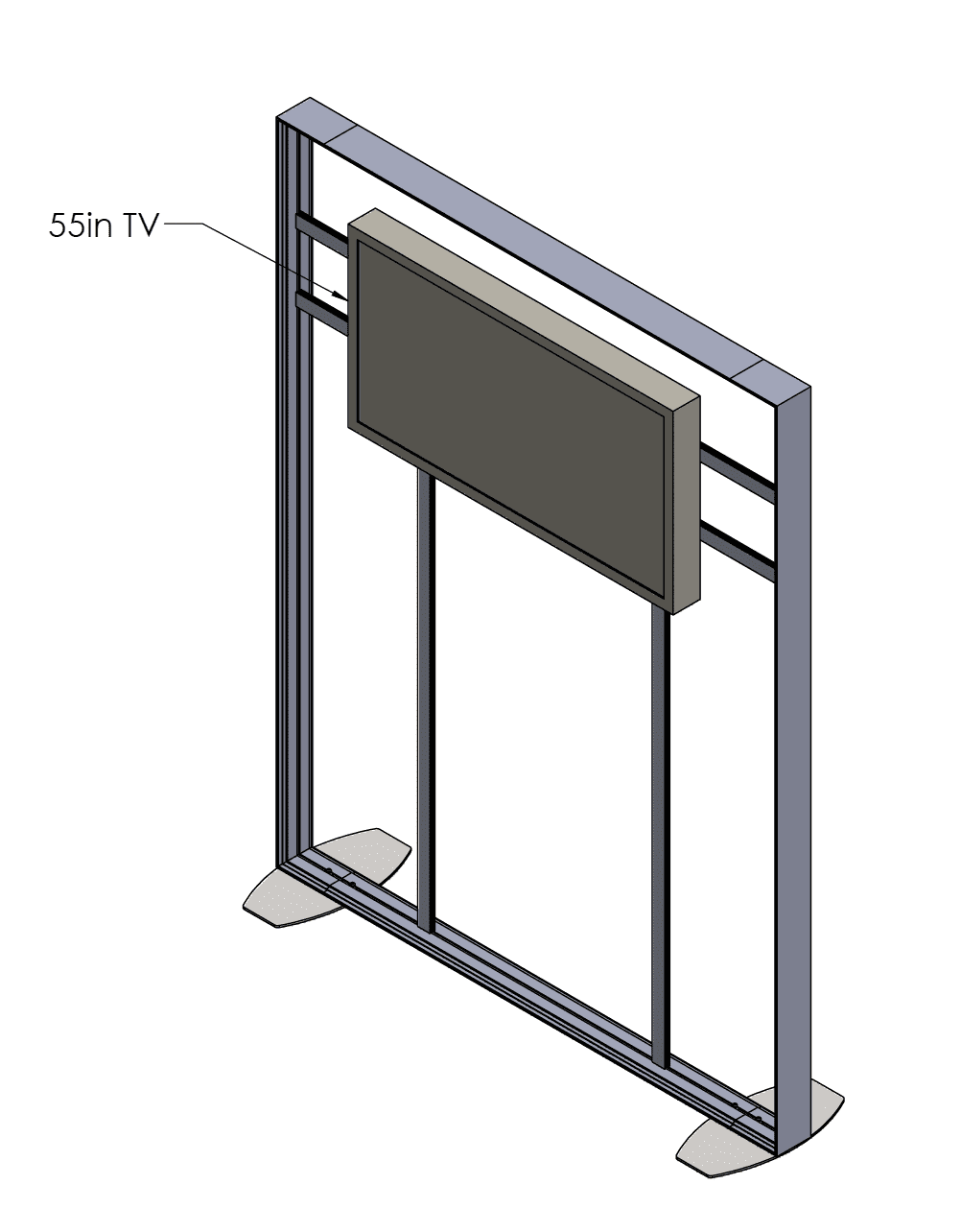 6’ x 8’ SEG Frame with or without 55” Smart TV_Euromedia